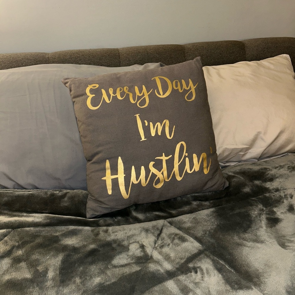 Grey and Gold Throw Pillow